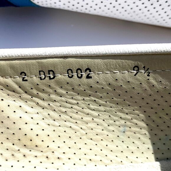 Men’s White Prada Leather Perforated Driving Shoes with Stripes Italy US 10.5 - Picture 6 of 10